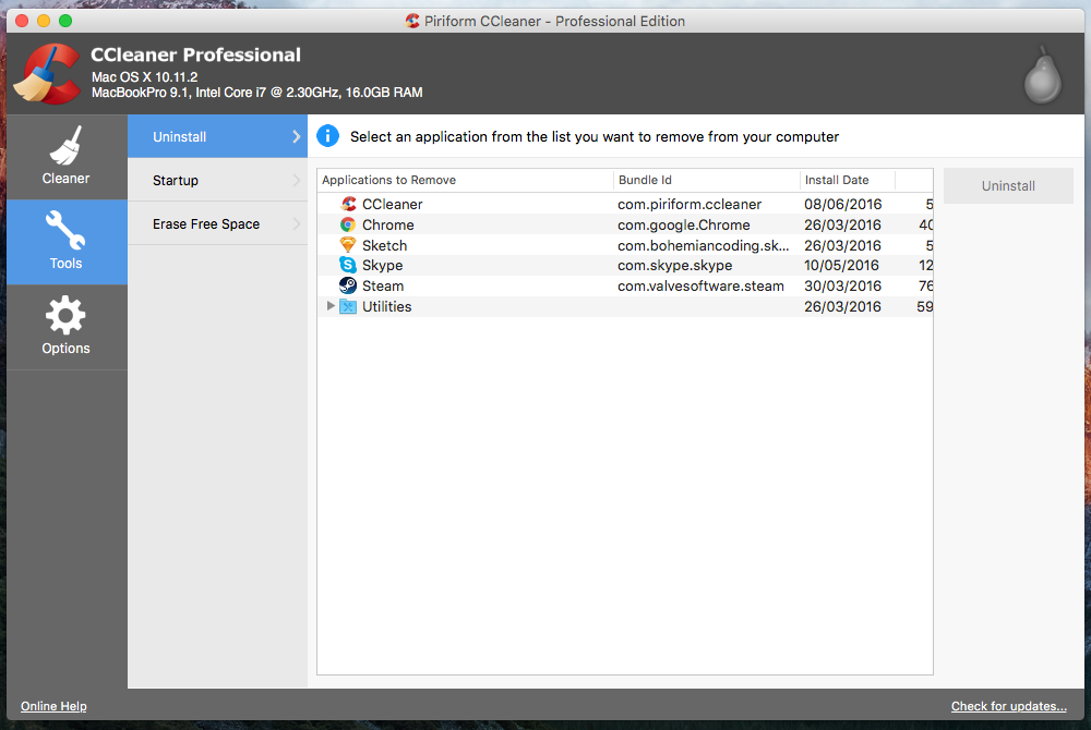 Ccleaner professional for mac free download